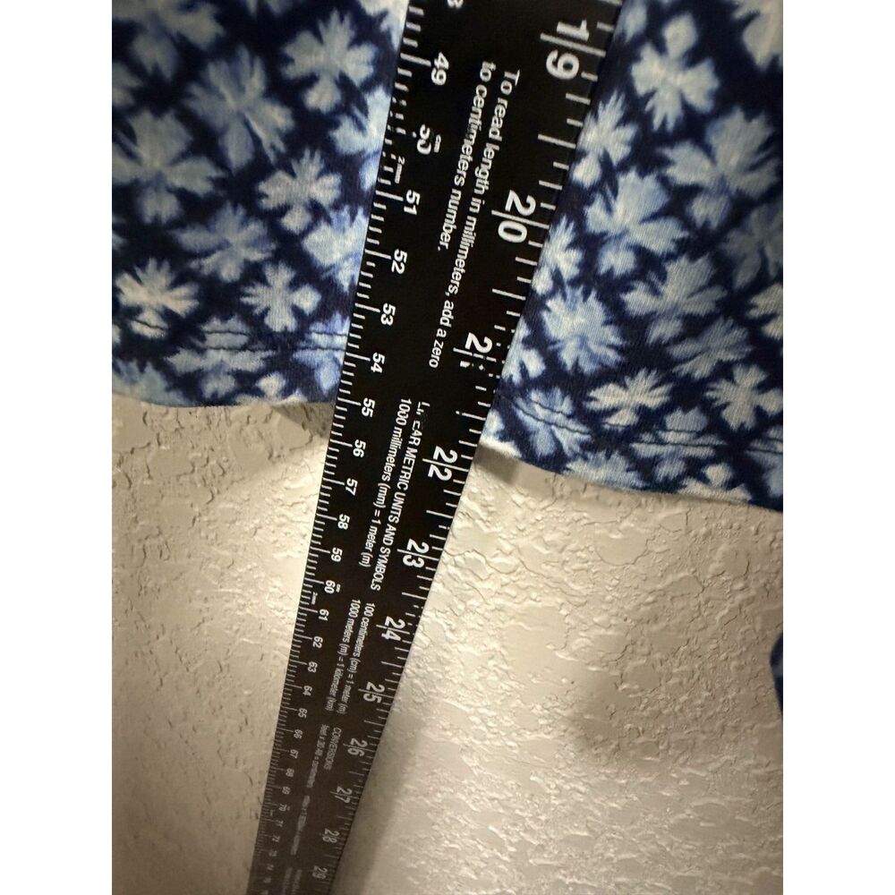 Lands' End Geo Clover Print Knee Length Dress M 10-12 Drawstring Waist Pockets - Picture 10 of 13
